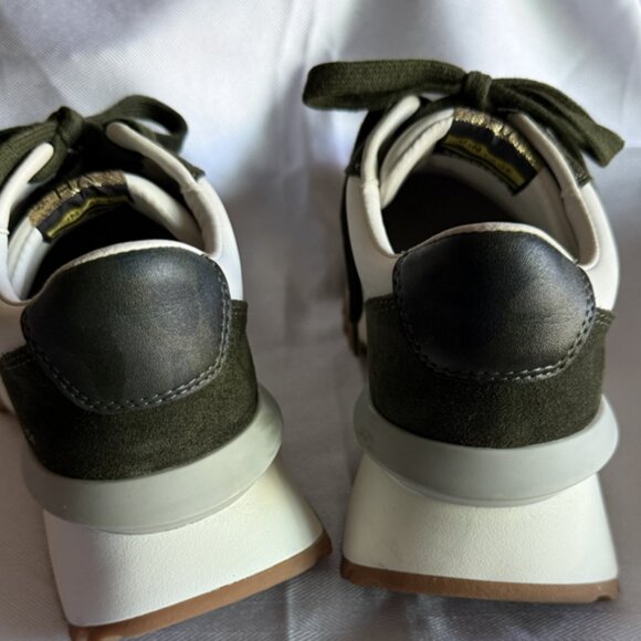 Vintage Havana VH EST 1954 Sneakers – Olive Suede & White Leather with Glitter S - Picture 3 of 6